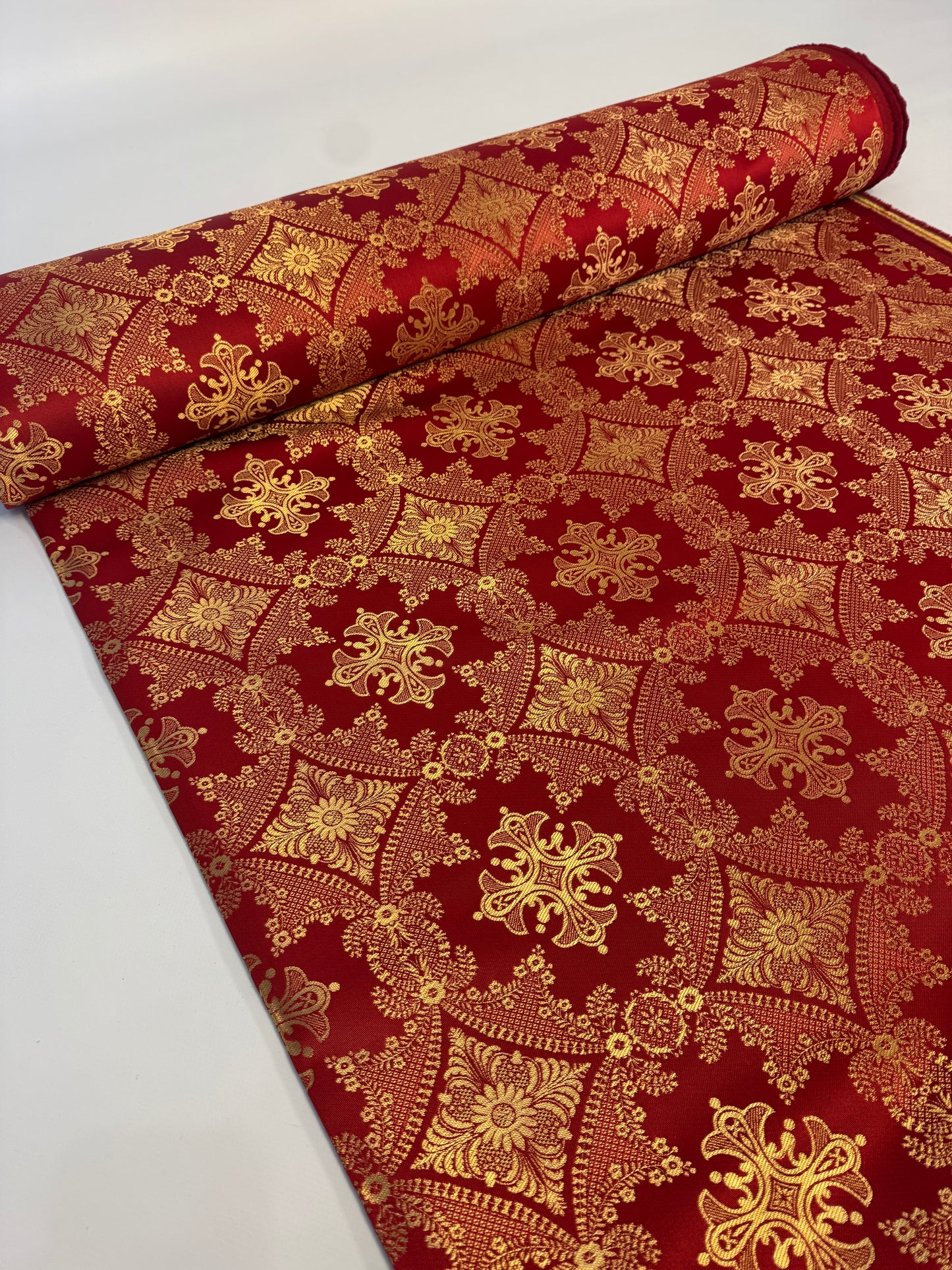 Red fabric for vestments | Brocade for priests clothing | Liturgical fabric
