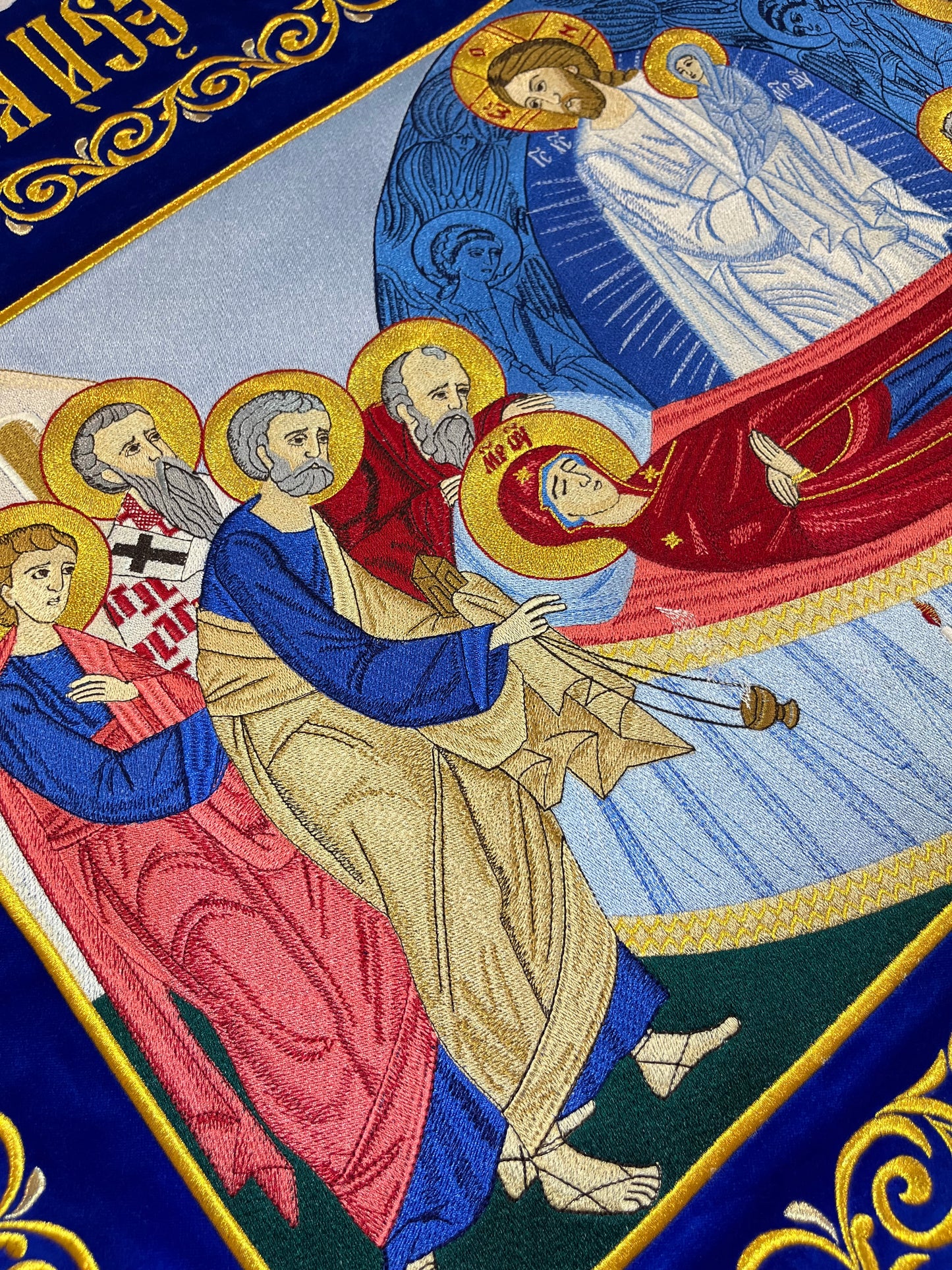 The Shroud of the Theotokos | The Burial Shroud of the Virgin Mary | Embroidered the Epitaphios of the Mother of God | a gift to the church