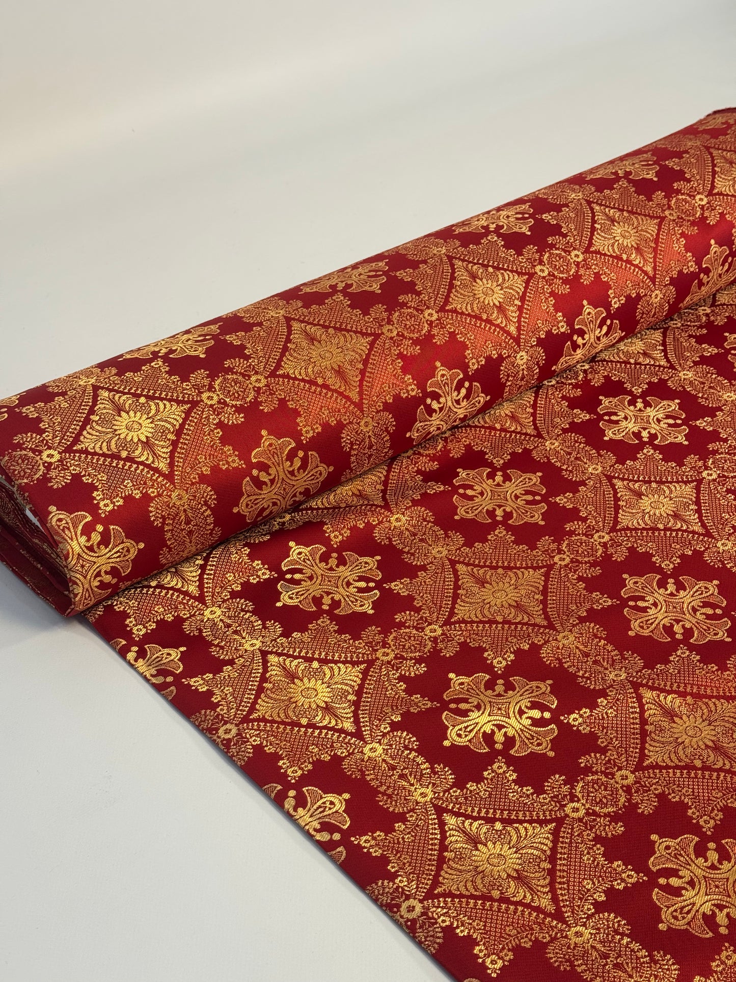 Red fabric for vestments | Brocade for priests clothing | Liturgical fabric