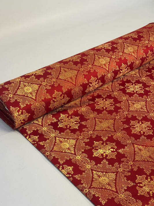 Red fabric for vestments | Brocade for priests clothing | Liturgical fabric