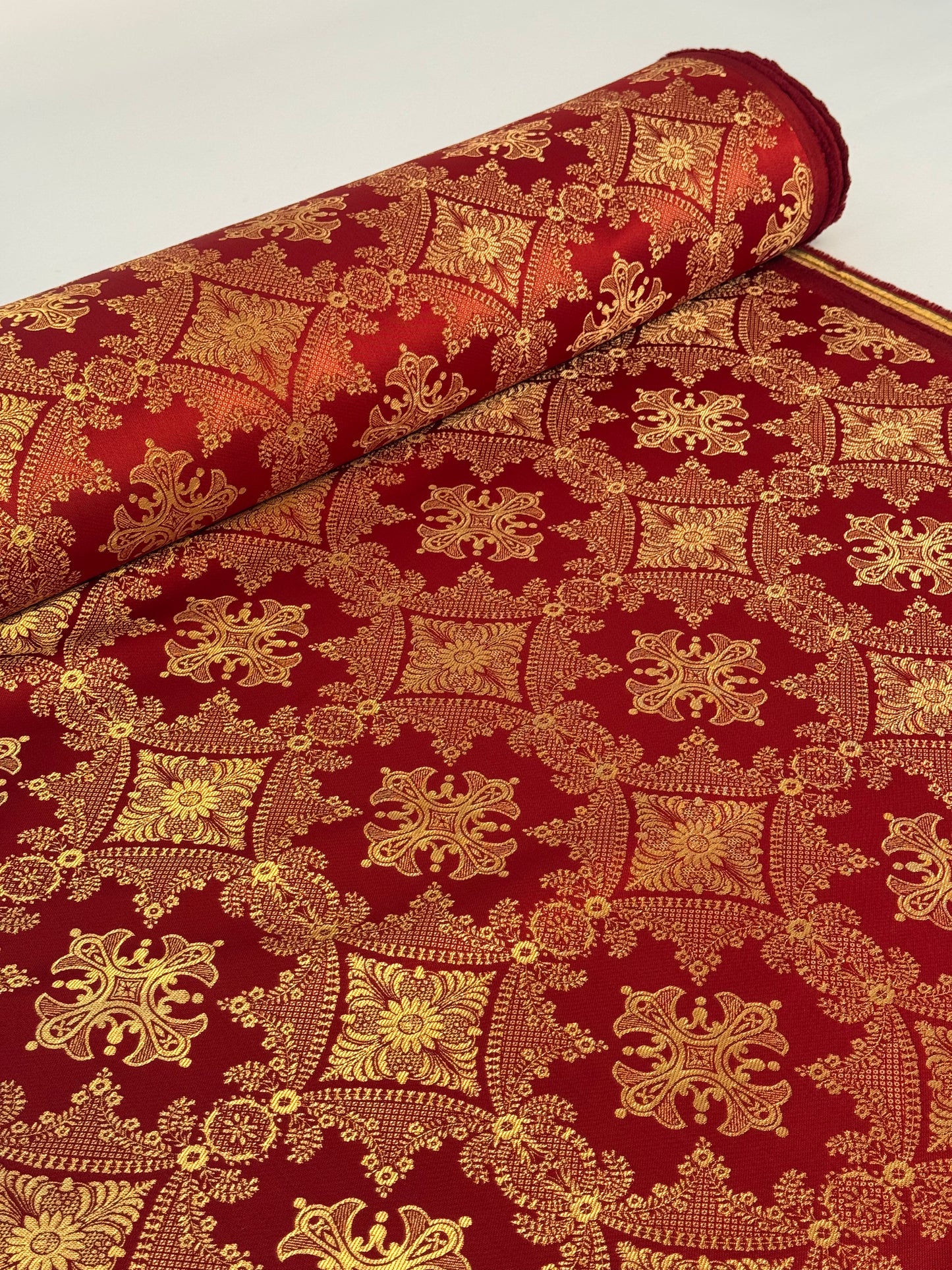 Red fabric for vestments | Brocade for priests clothing | Liturgical fabric