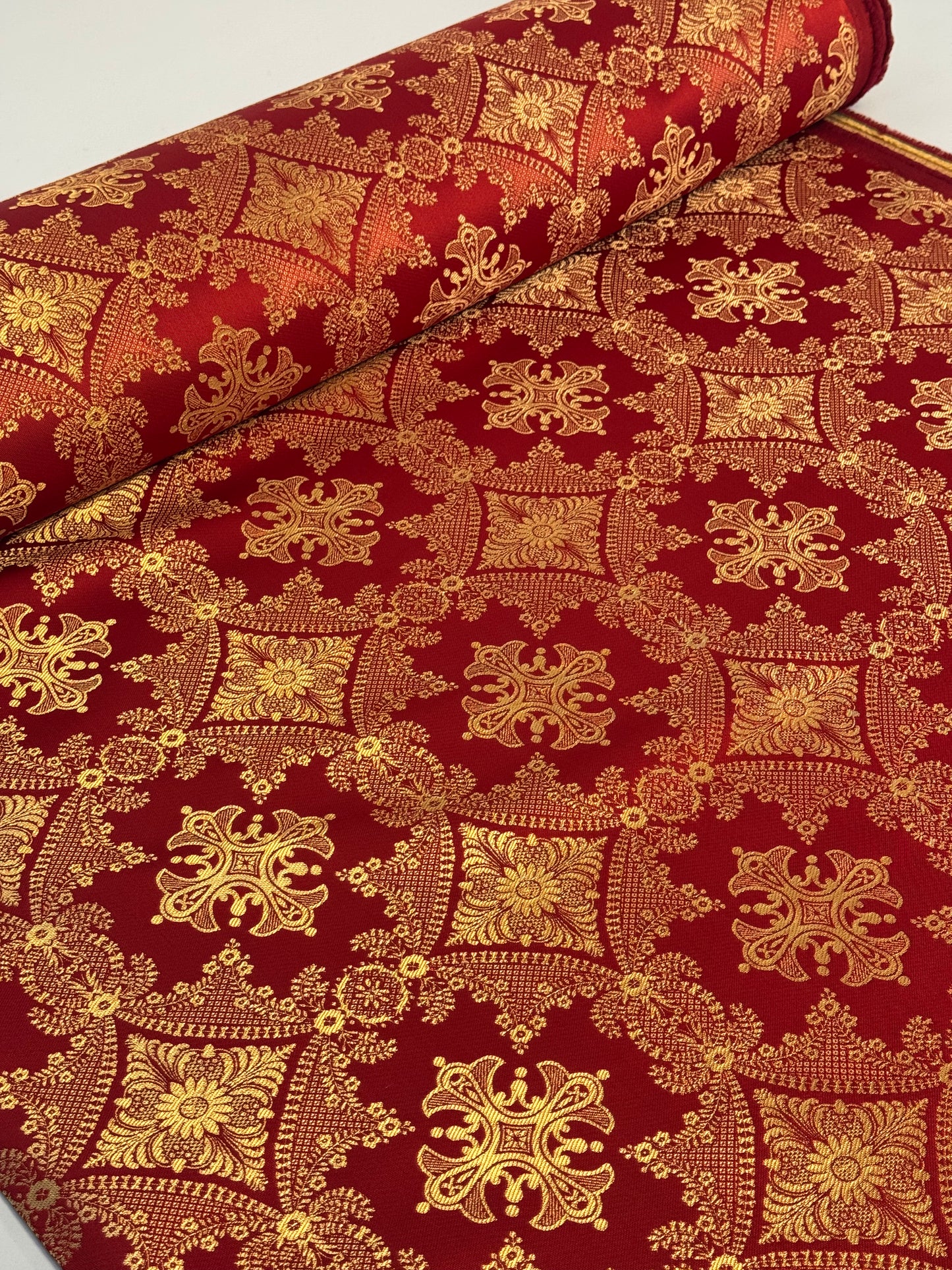 Red fabric for vestments | Brocade for priests clothing | Liturgical fabric