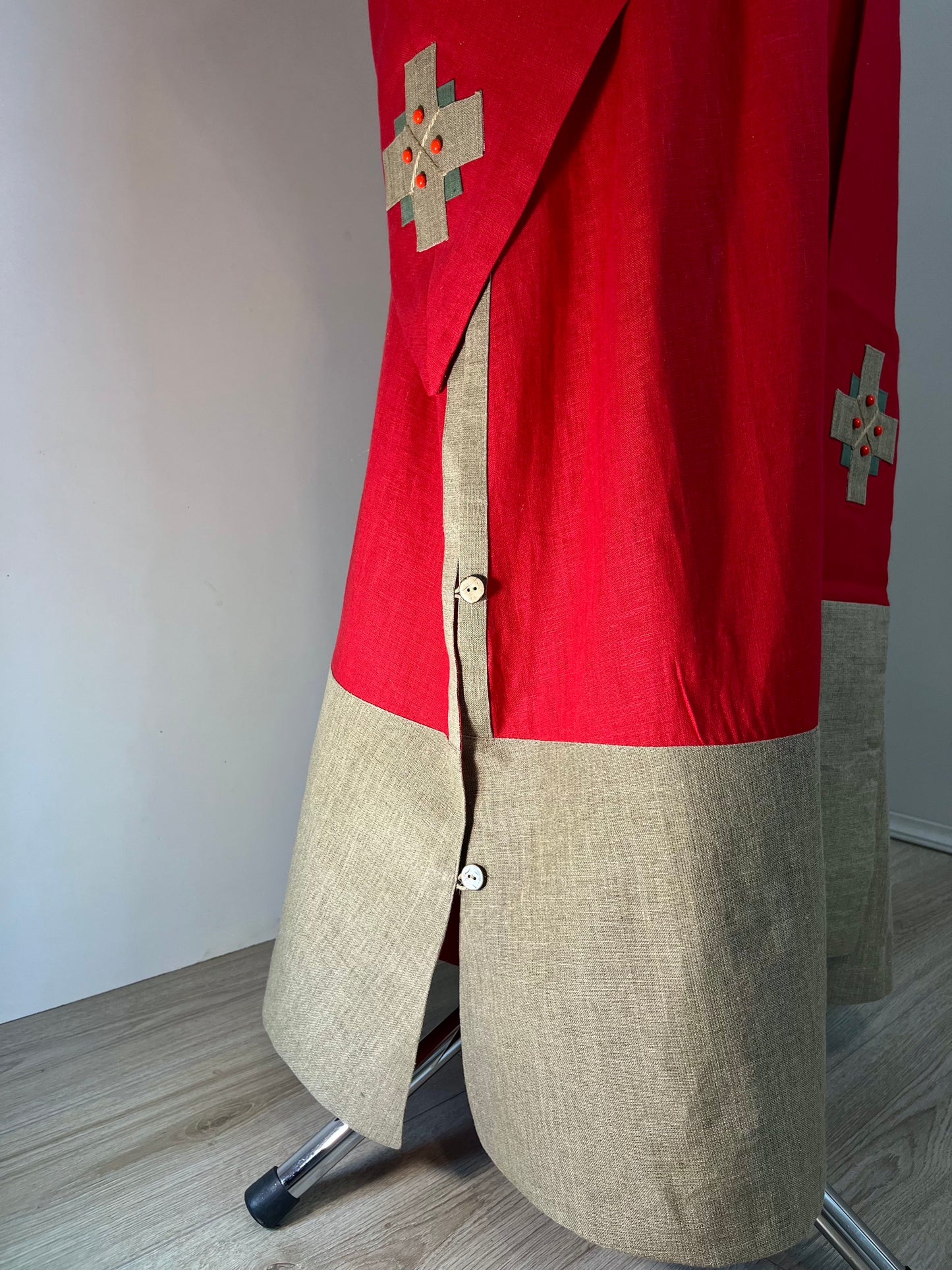 Protodeacon's sticharion made of 100% linen | Unique deacon's set of vestments | Orthodox vestments in Old Slavonic style | Linen alb