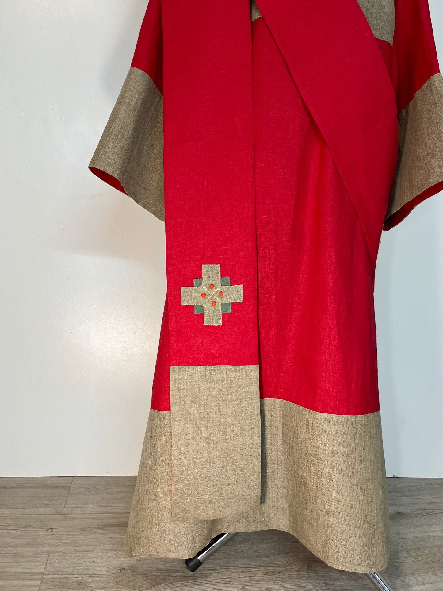 Protodeacon's sticharion made of 100% linen | Unique deacon's set of vestments | Orthodox vestments in Old Slavonic style | Linen alb