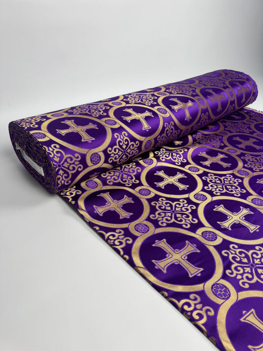 Purple fabric for vestments | Brocade for priests clothing | Liturgical fabric