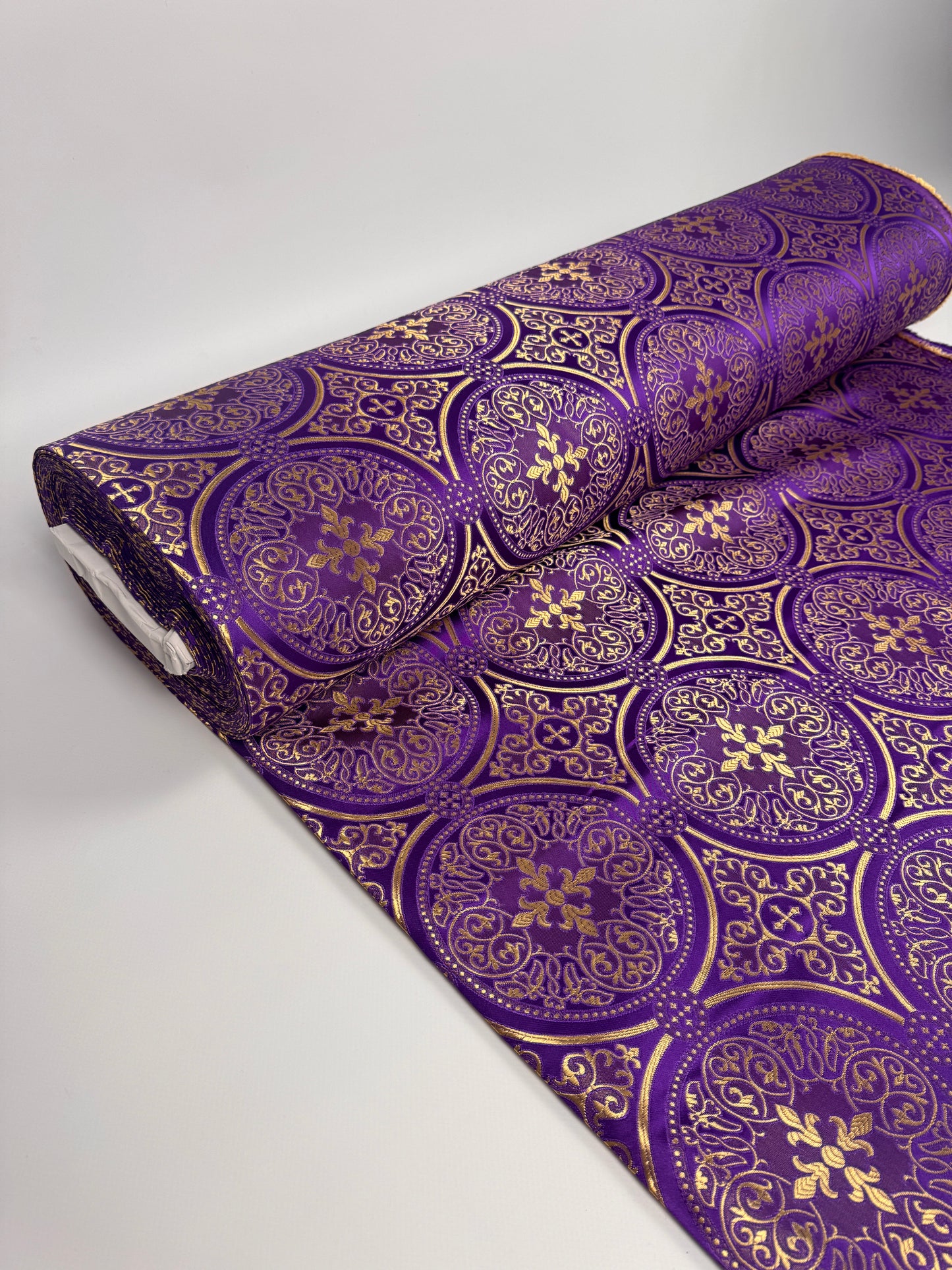 Purple fabric for vestments | Brocade for priests clothing | Liturgical fabric