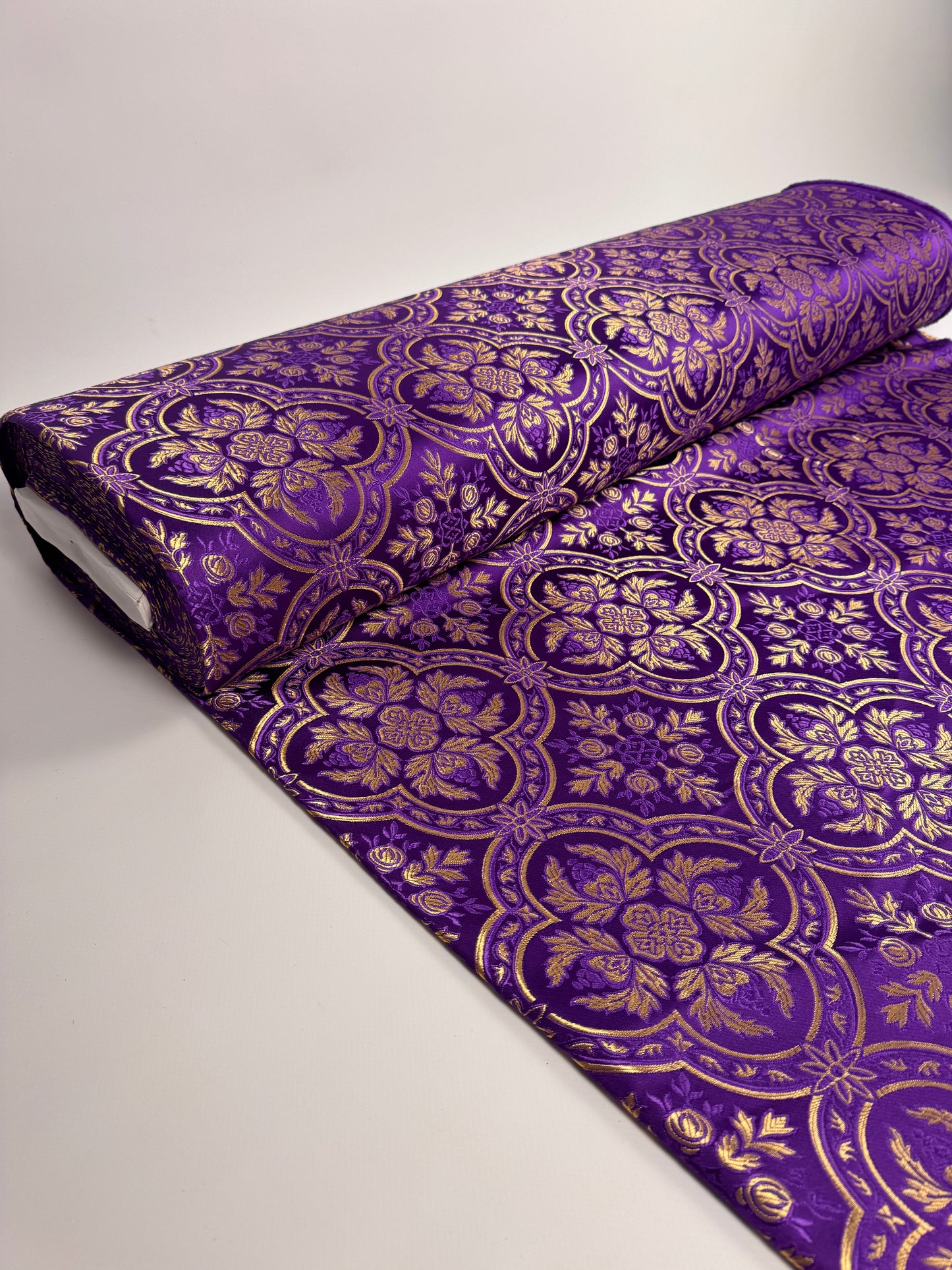 Purple fabric for vestments | Brocade for priests clothing | Liturgical fabric