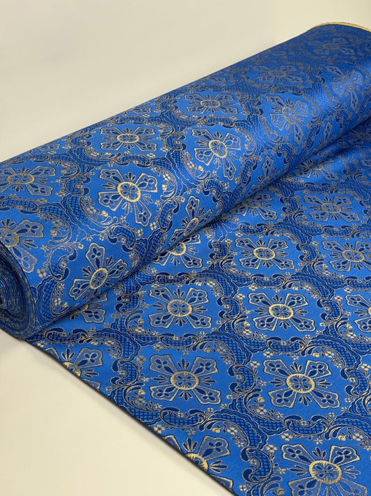 Blue fabric for vestments | Brocade for priests clothing | Liturgical fabric
