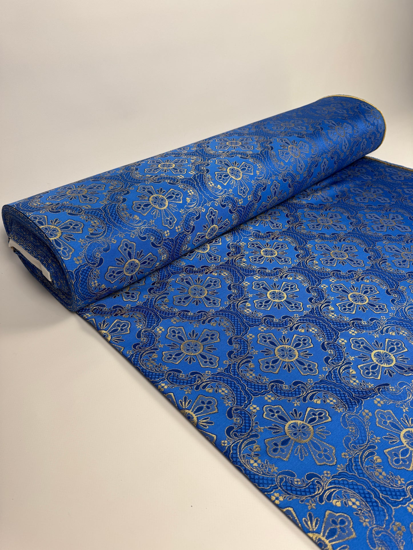 Blue fabric for vestments | Brocade for priests clothing | Liturgical fabric