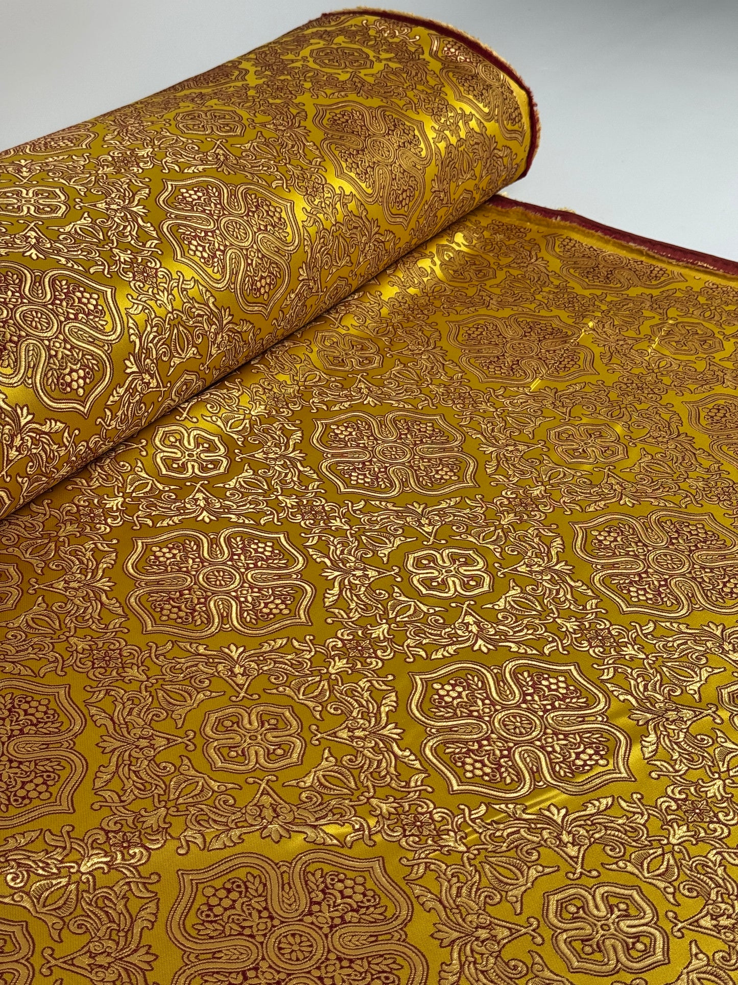 Gold fabric for vestments | Brocade for priests clothing | Liturgical fabric
