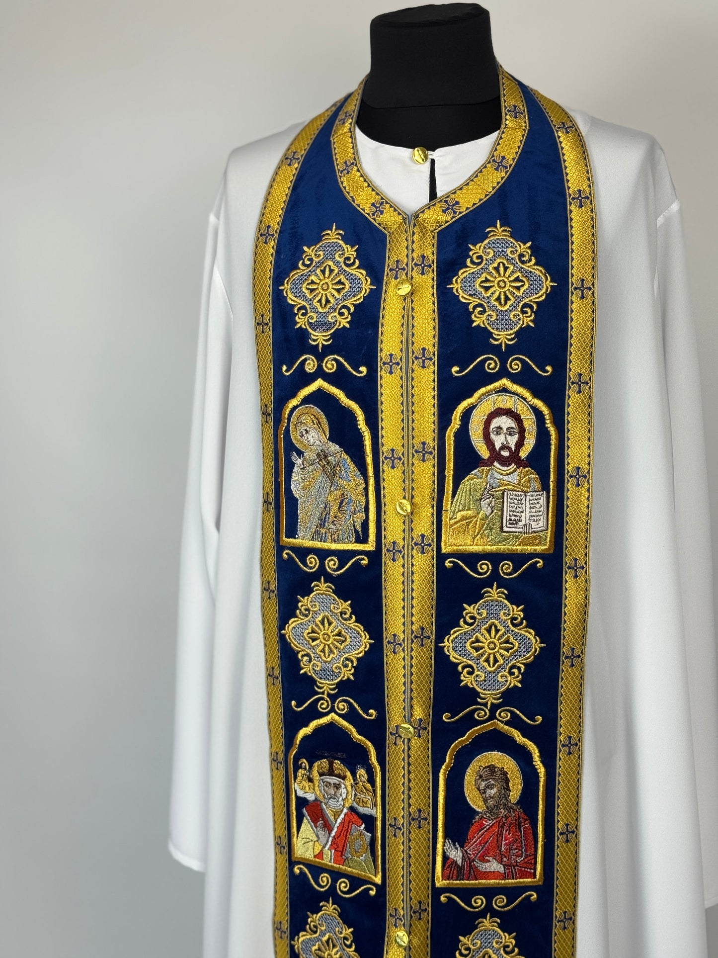 Orthodox Priest Epitrachelion and Cuffs | Embroidered Velvet Set