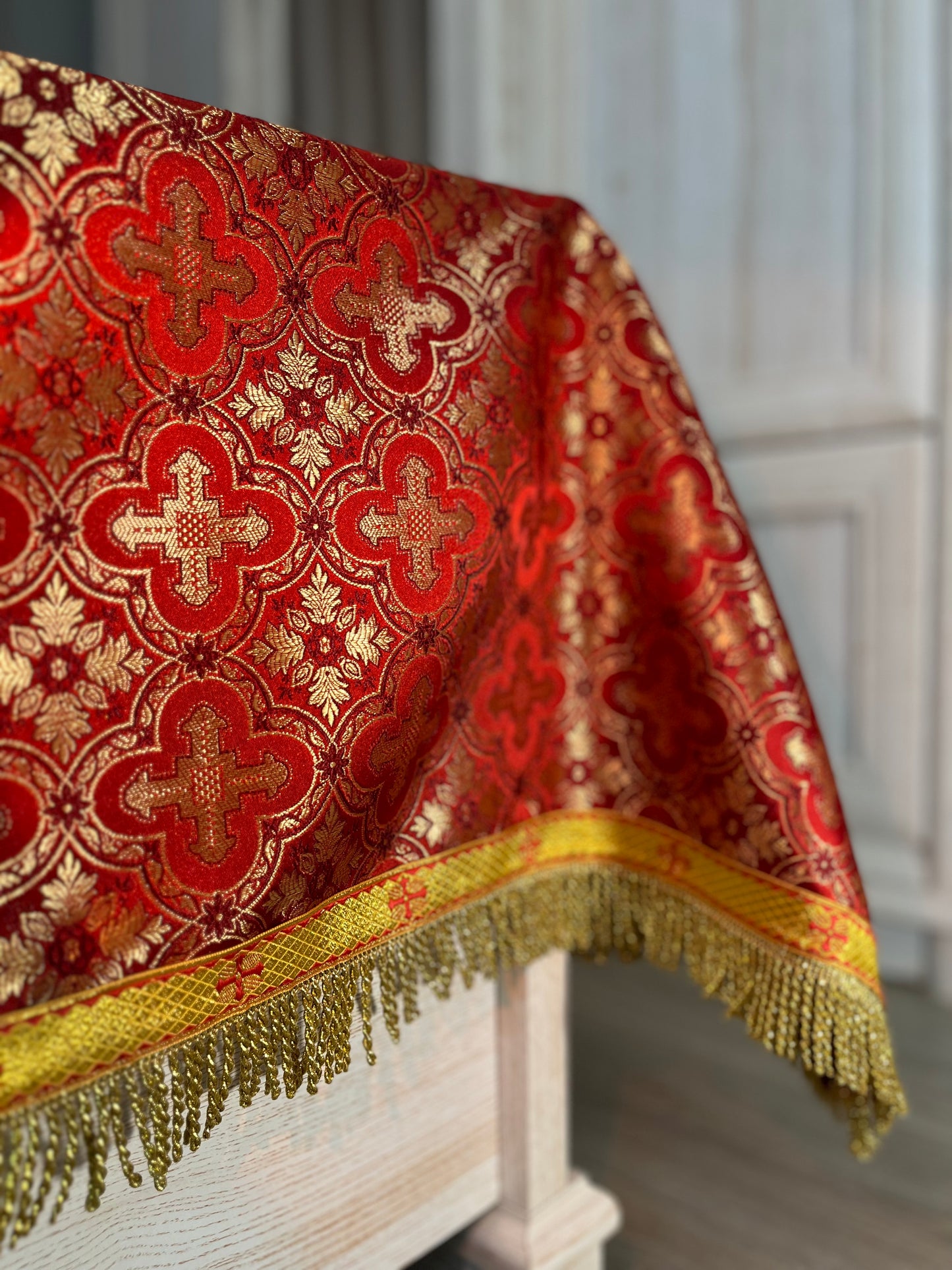 Liturgical Altar Covers | Church linens | Chalice veils |  Catholic altar cloth | Custom-made lectern covers for churches