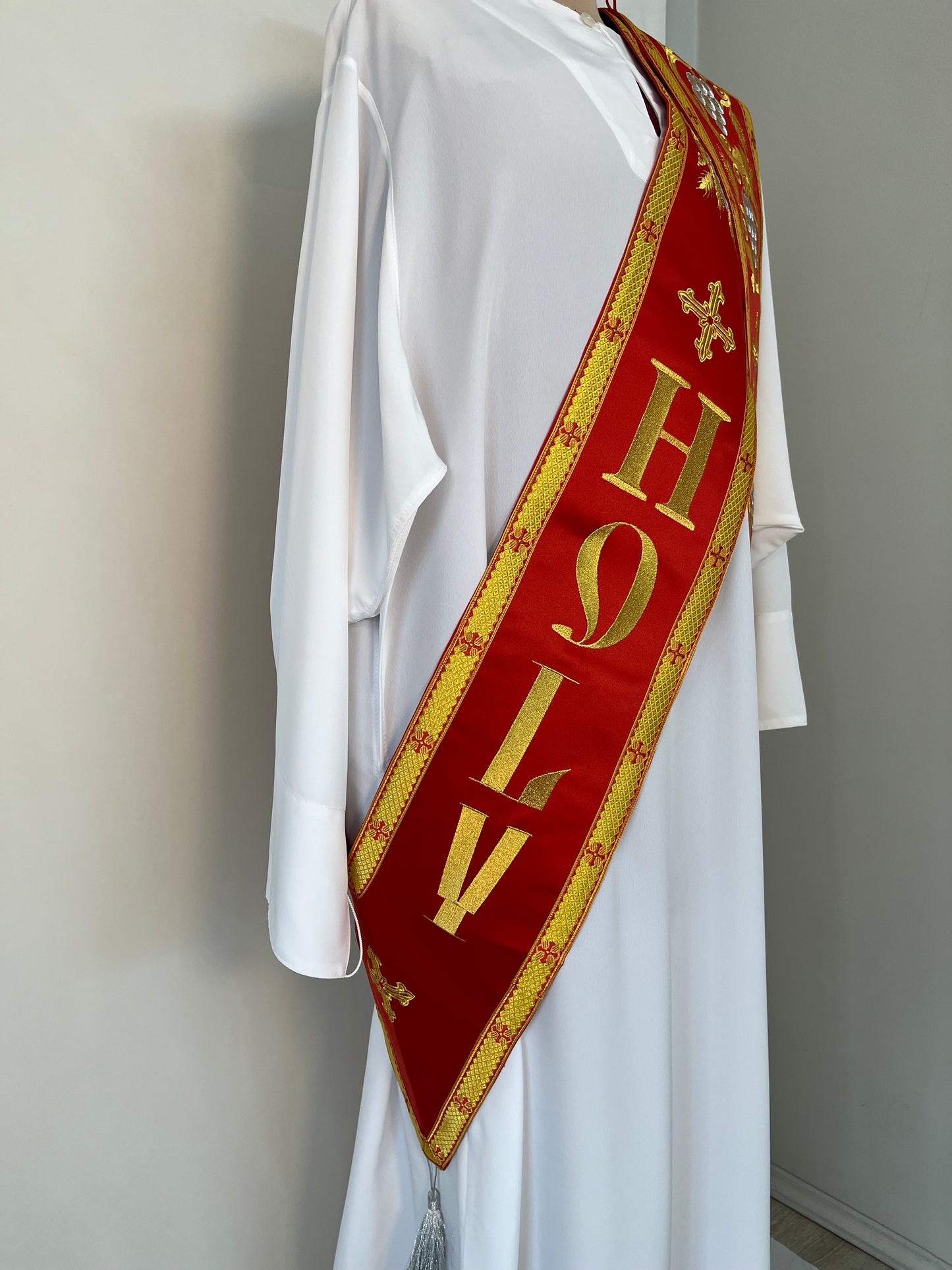 Protodeacon's orarion | Embroidered Priest Stole with 'HOLY' | Deacon orarion | Orthodox orarion | Deacon vestments set