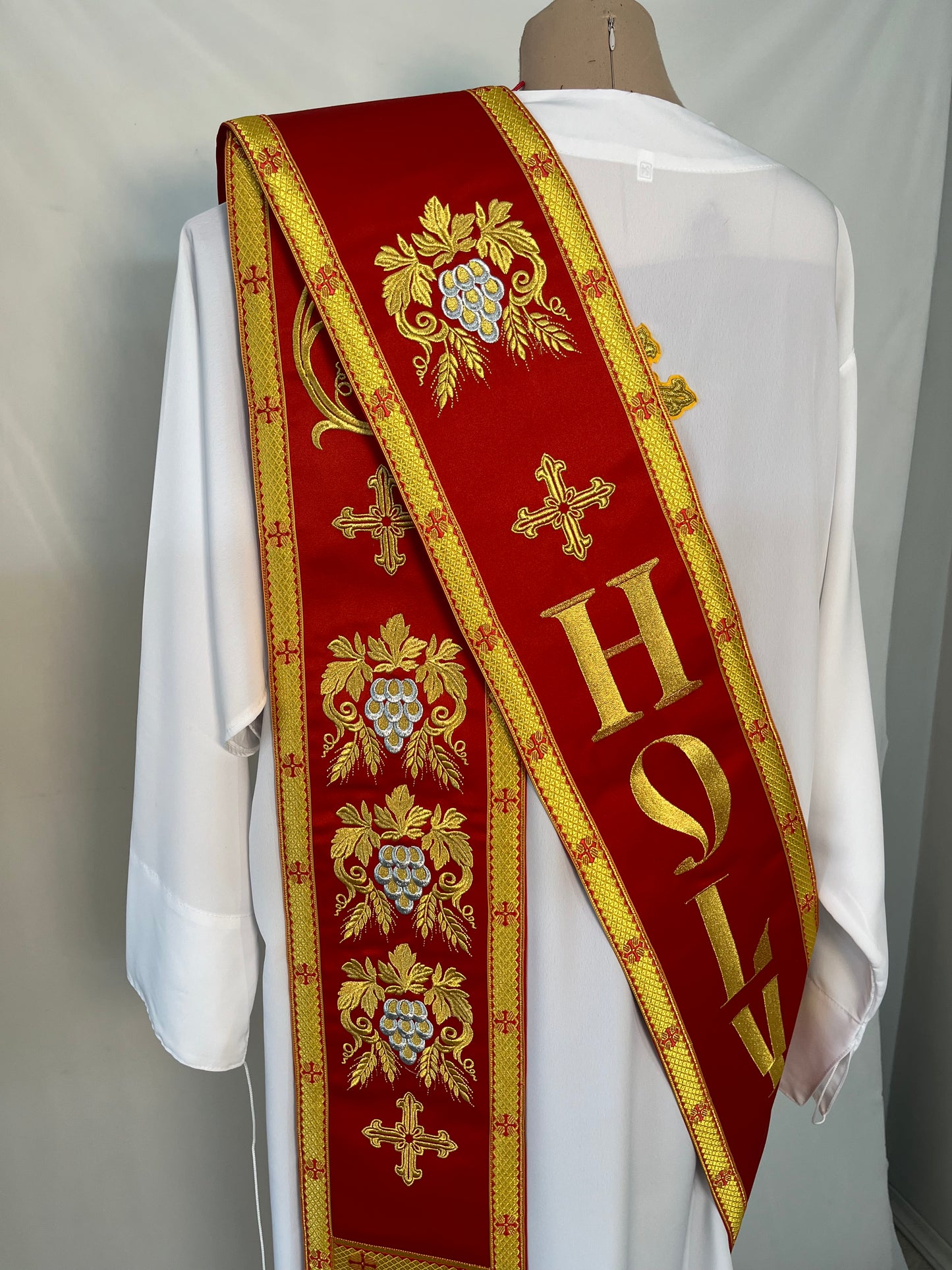 Protodeacon's orarion | Embroidered Priest Stole with 'HOLY' | Deacon orarion | Orthodox orarion | Deacon vestments set