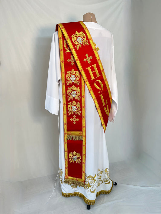 Protodeacon's orarion | Embroidered Priest Stole with 'HOLY' | Deacon orarion | Orthodox orarion | Deacon vestments set