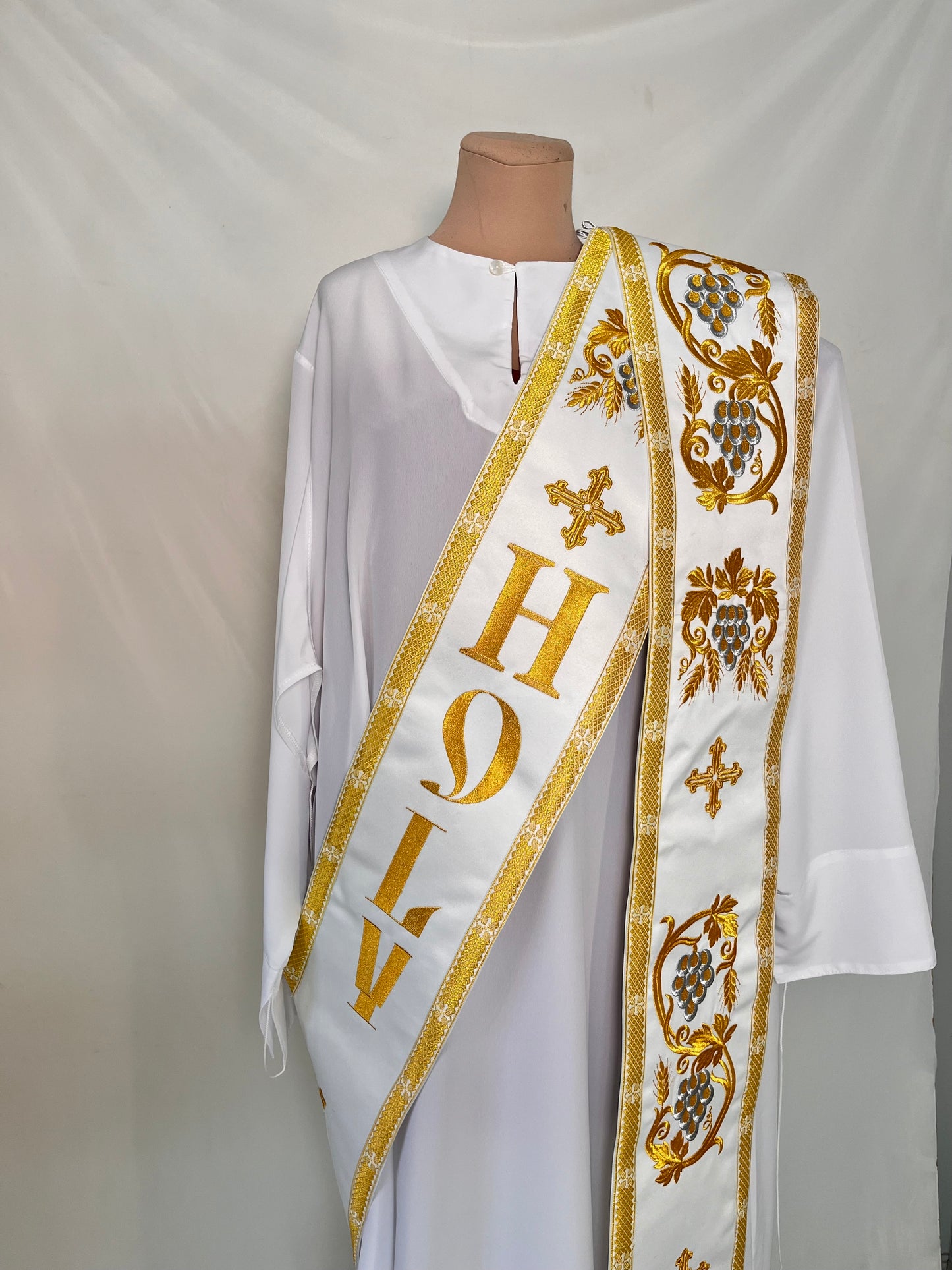 Embroidered Priest Stole with 'HOLY' | Deacon orarion | Protodeacon's orarion