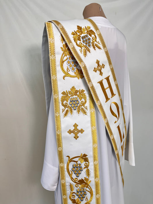 Embroidered Priest Stole with 'HOLY' | Deacon orarion | Protodeacon's orarion
