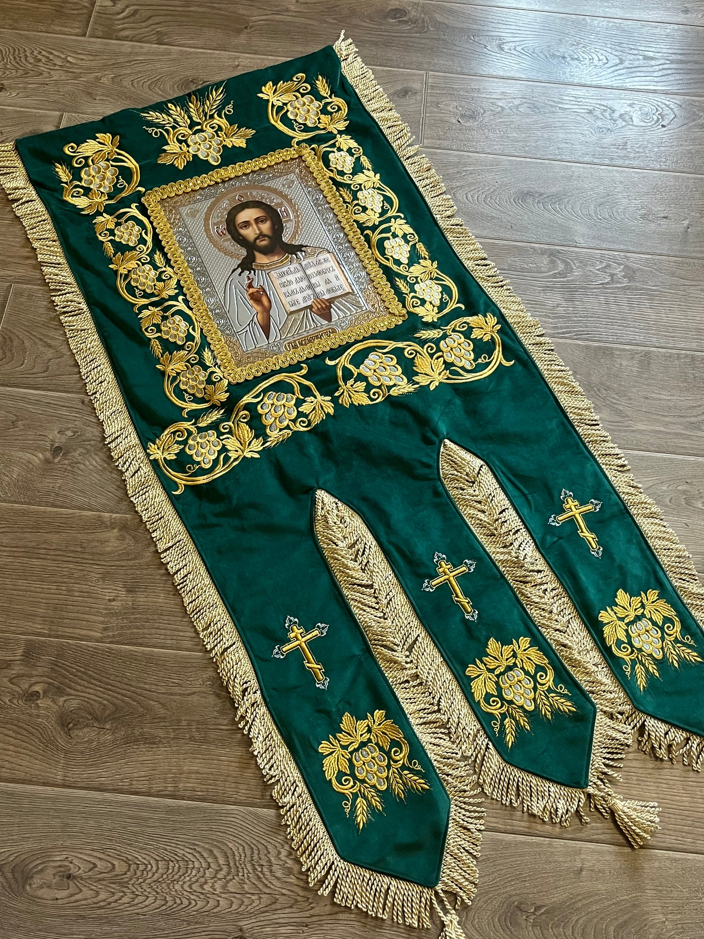 Embroidered Gonfalons of Jesus Christ and the Mother of God | Orthodox Church’s Banner | hanging flag | banner | gift for church