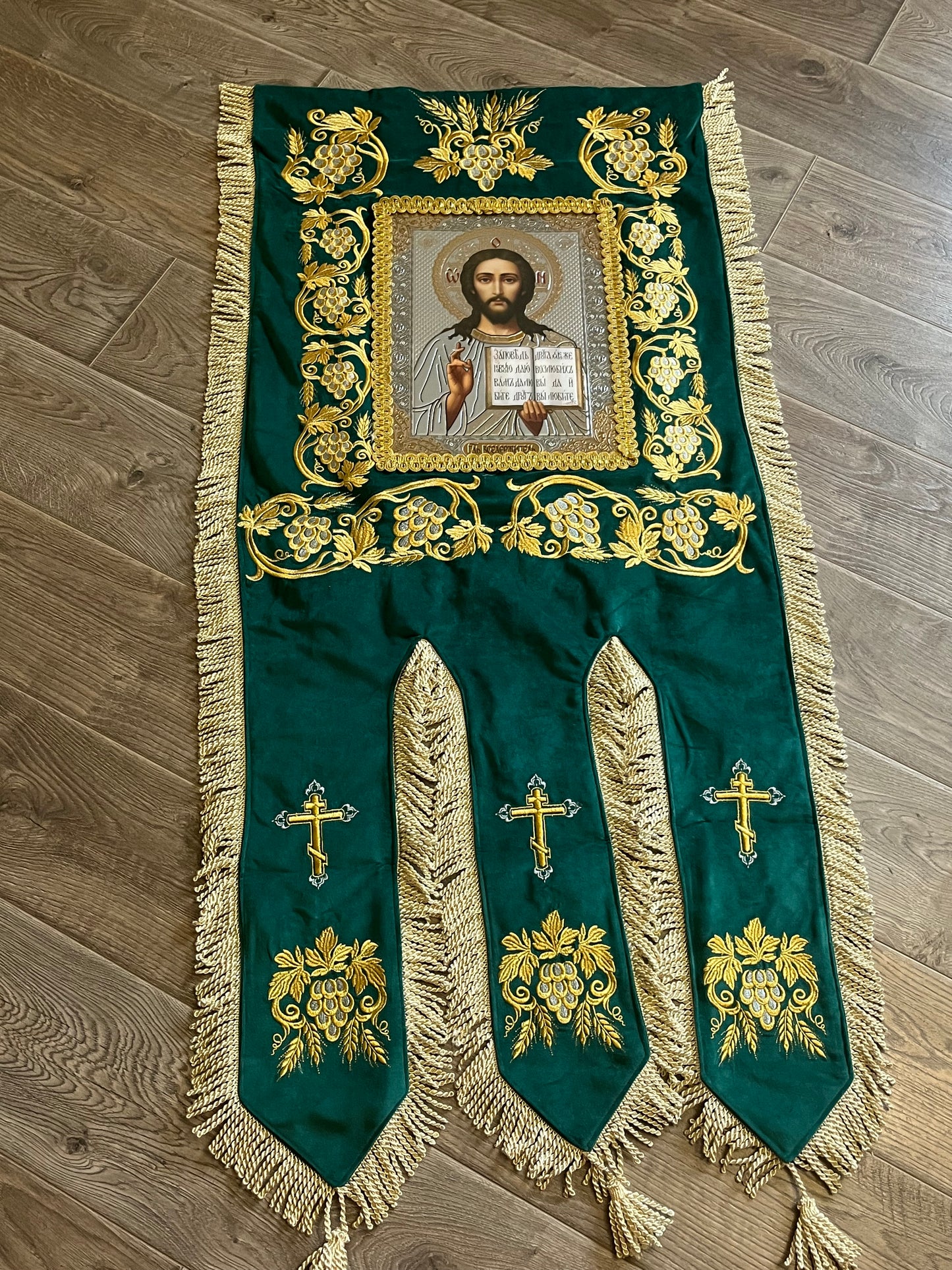 Embroidered Gonfalons of Jesus Christ and the Mother of God | Orthodox Church’s Banner | hanging flag | banner | gift for church