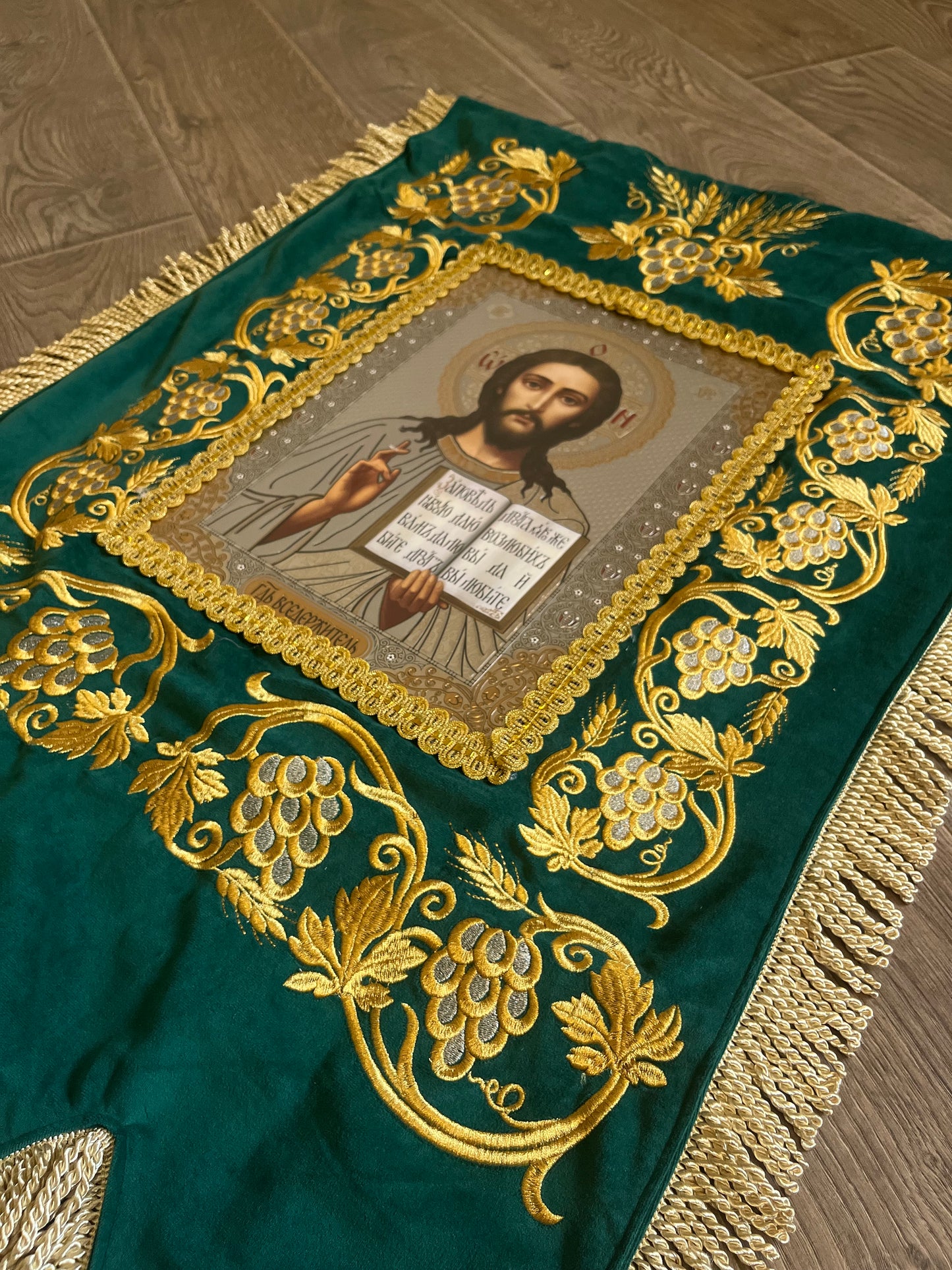Embroidered Gonfalons of Jesus Christ and the Mother of God | Orthodox Church’s Banner | hanging flag | banner | gift for church