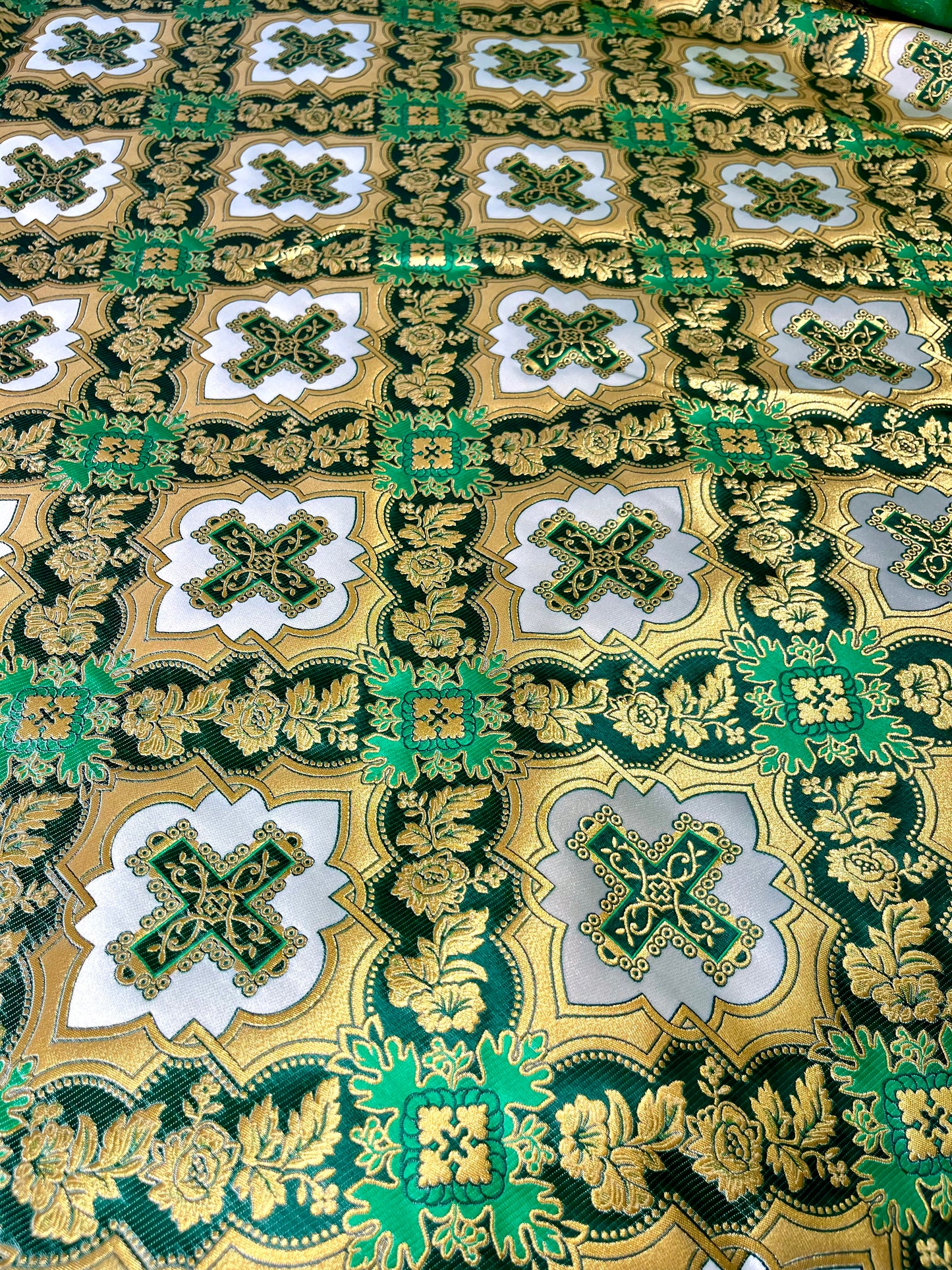 Premium fabric  for vestments | Brocade for priests clothing | Liturgical fabrics | Metallic brocade fabric | Gold orphrey fabric