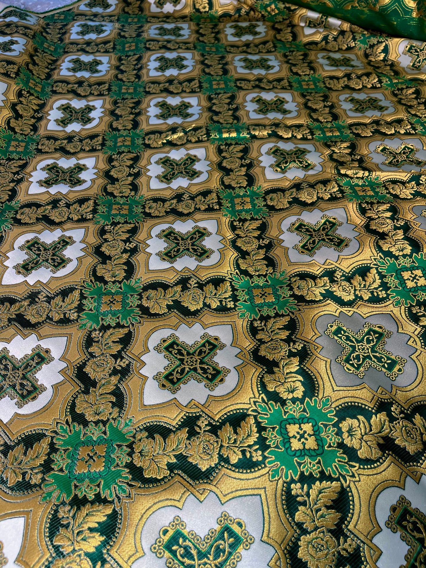 Premium fabric  for vestments | Brocade for priests clothing | Liturgical fabrics | Metallic brocade fabric | Gold orphrey fabric