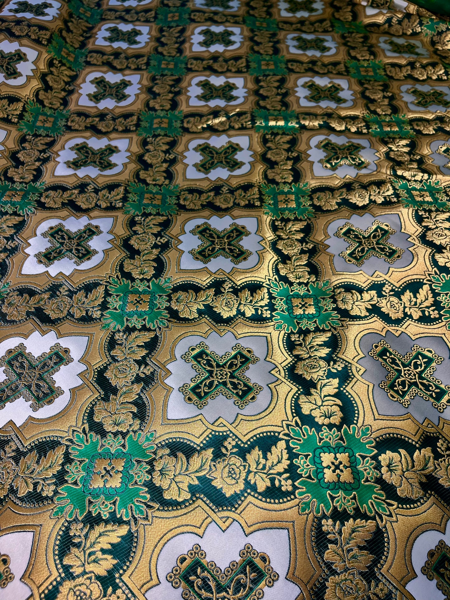 Premium fabric  for vestments | Brocade for priests clothing | Liturgical fabrics | Metallic brocade fabric | Gold orphrey fabric