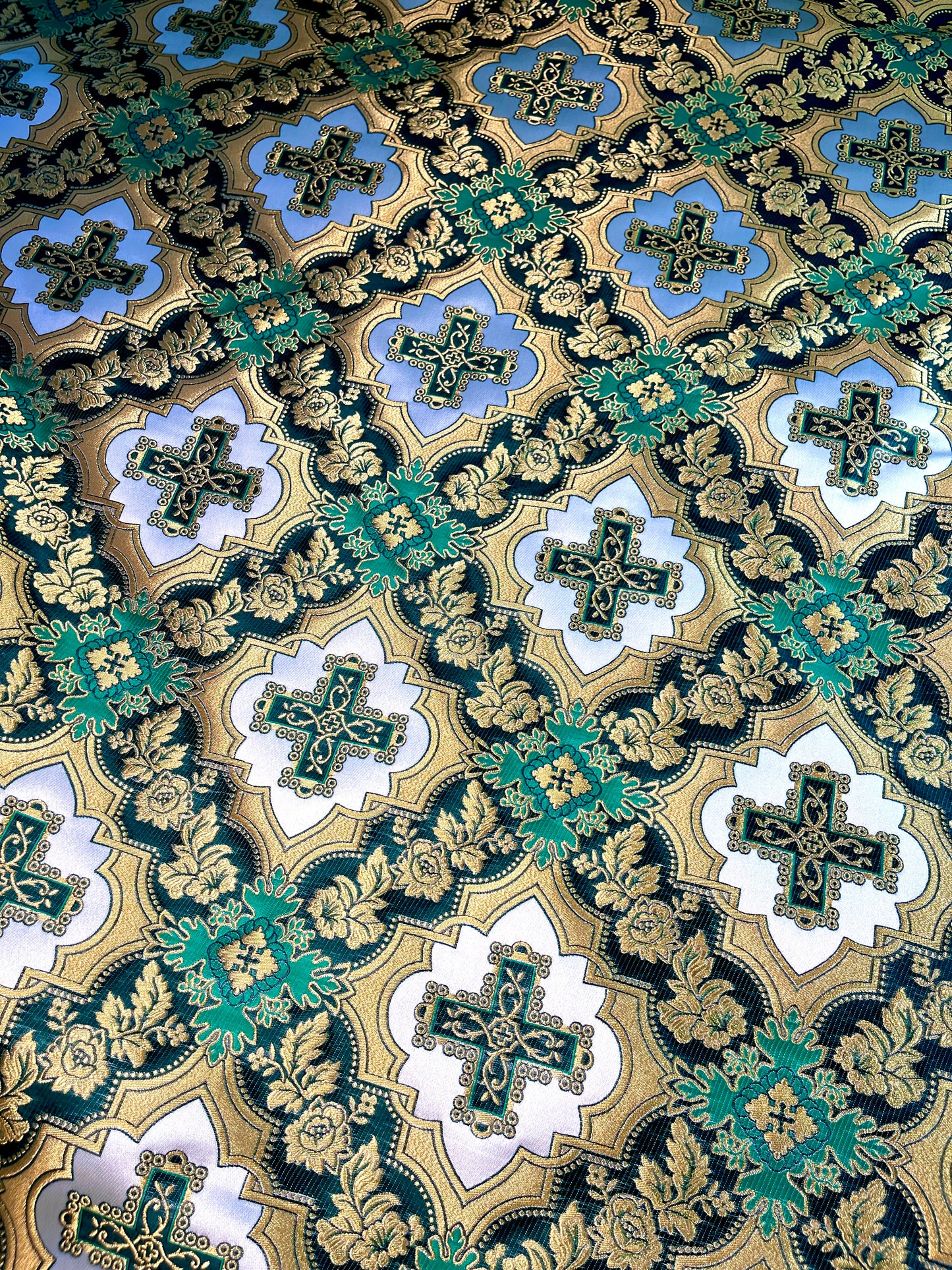Premium fabric  for vestments | Brocade for priests clothing | Liturgical fabrics | Metallic brocade fabric | Gold orphrey fabric