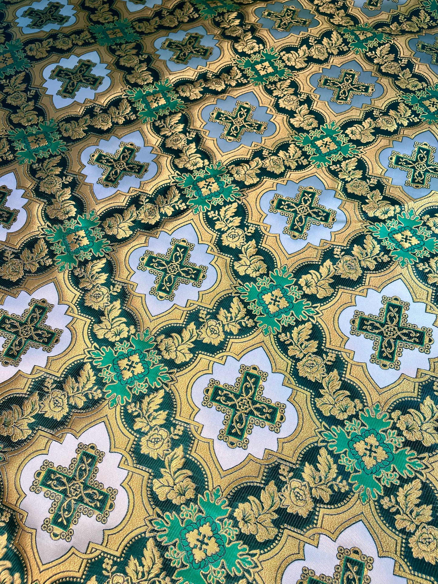 Premium fabric  for vestments | Brocade for priests clothing | Liturgical fabrics | Metallic brocade fabric | Gold orphrey fabric